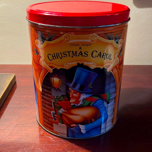 Houston Foods Co. Holiday Vintage Houston Foods Popcorn Tin Charles